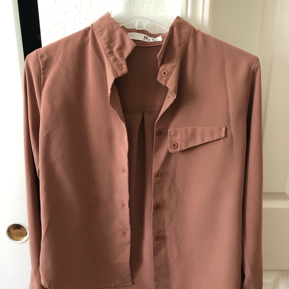 Cute brown casual women blouse